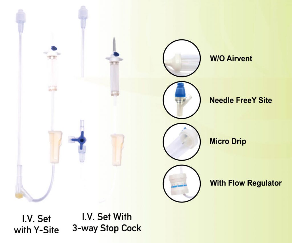 Luer Slip IV Infusion Set with Syringe Needle with Y Site